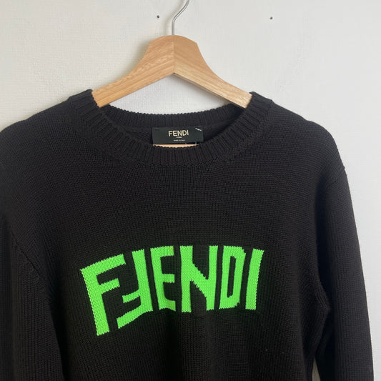 Fendi Roma Neon Knit Crewneck M