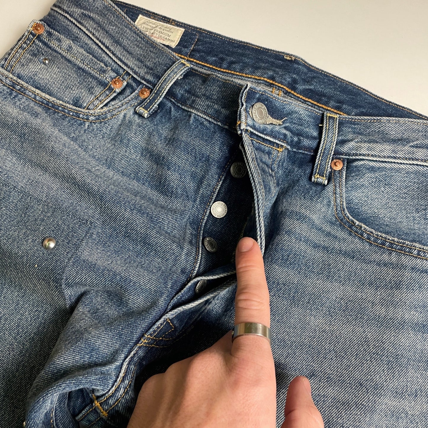 Levi’s 501 studded denim