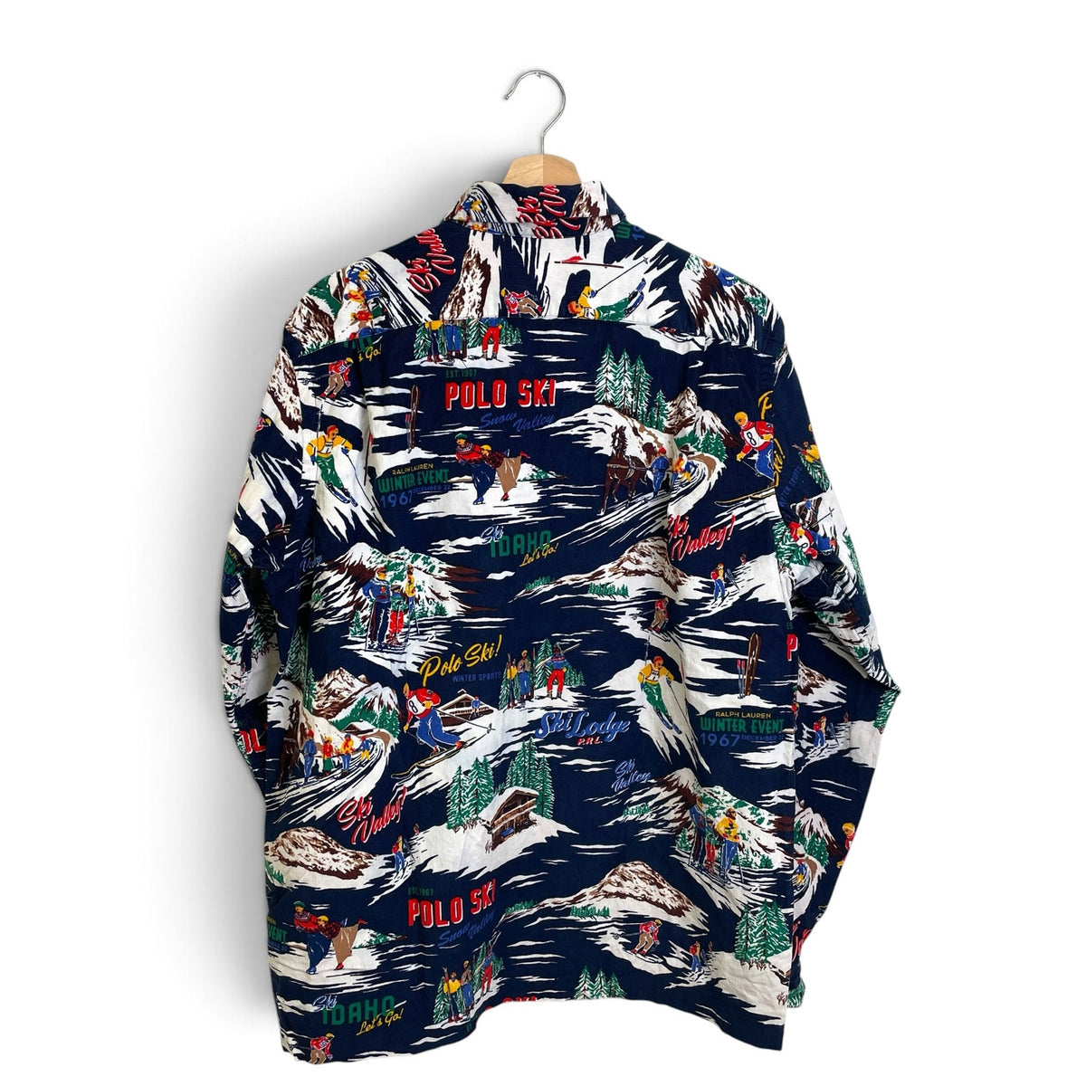 New Polo Ralph Lauren Ski Print Button Up L