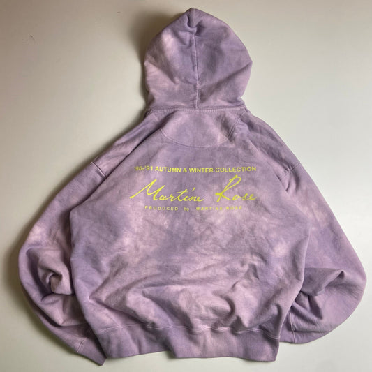 Martine Rose purple tie die wash hoodie L