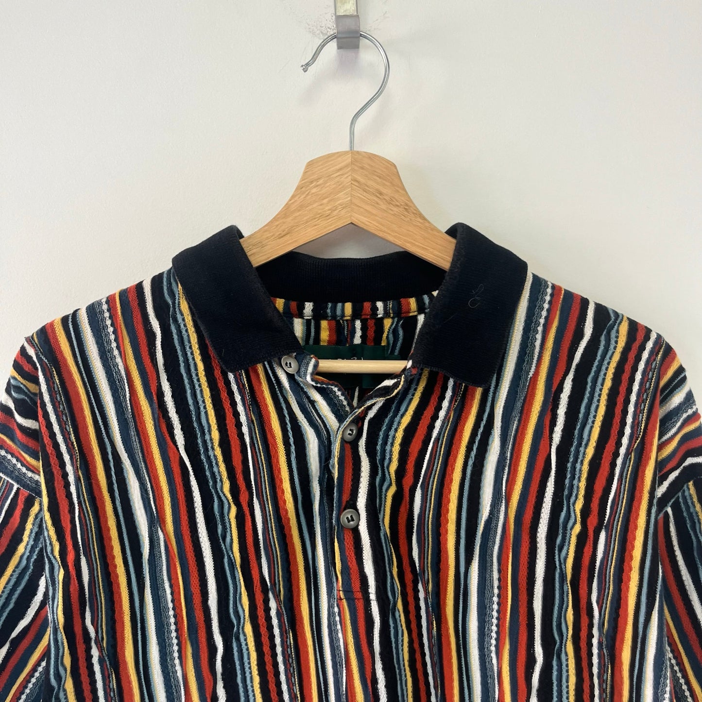 Tundra multi colored button-up short sleeve polo L