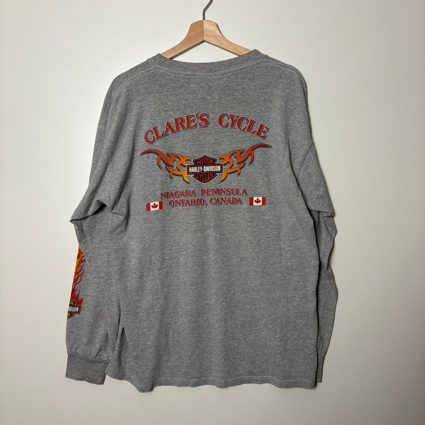 Vintage Harley Davidson 2000 flame logo longsleeve shirt L