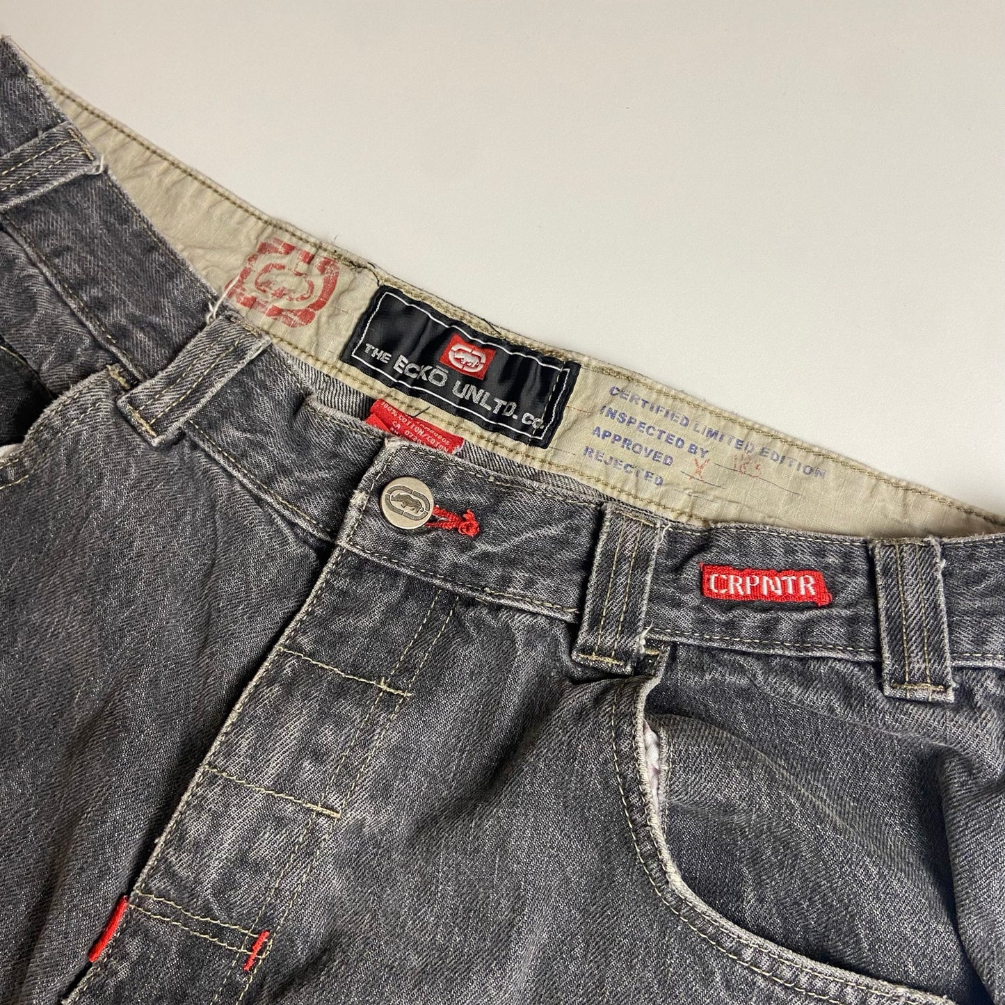 Y2K Ecko baggy cargo washed denim 36