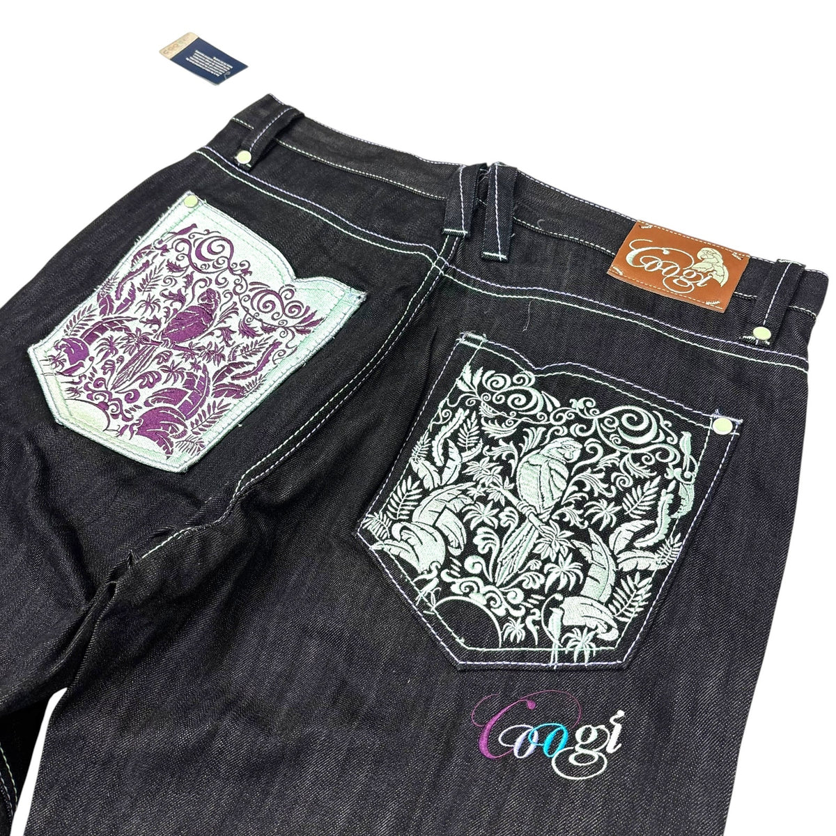 New Y2K Coogi Floral Print Baggy Jeans 38