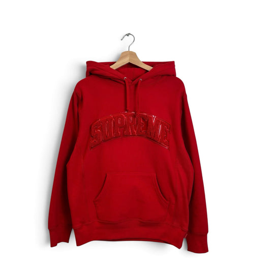 New Patent/Chenille Arc Logo Hooded Sweatshirt Red FW17 M (Copy)