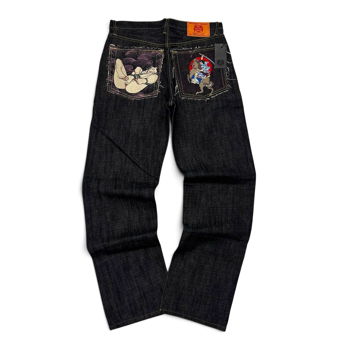 New Vintage RMC Red Monkey 2008 Erotic Ukiyo-e Raw Selvedge Jeans 34