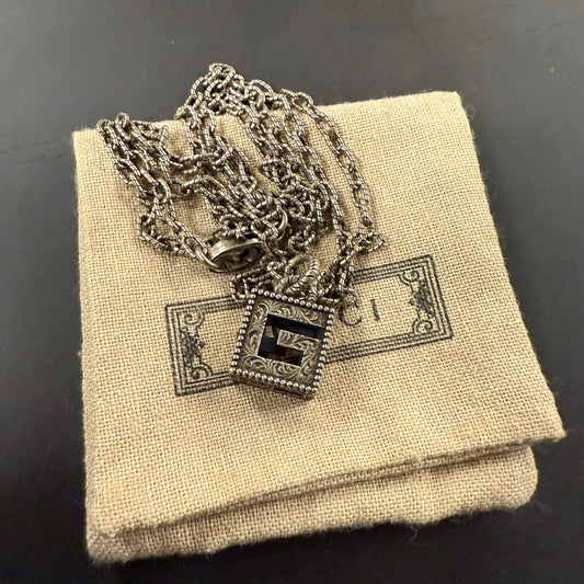 Gucci Silver Square G Cross Necklace