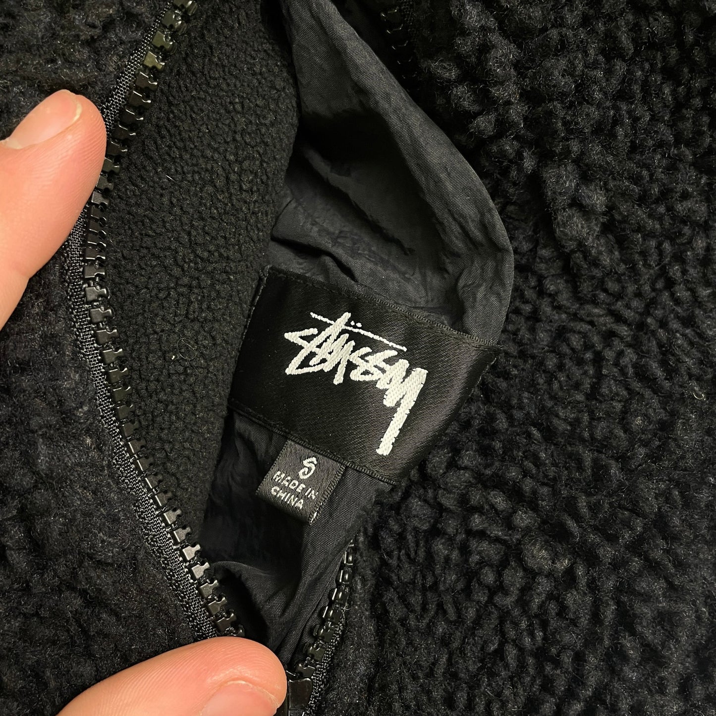 Stussy deep pile reversible fleece jacket￼