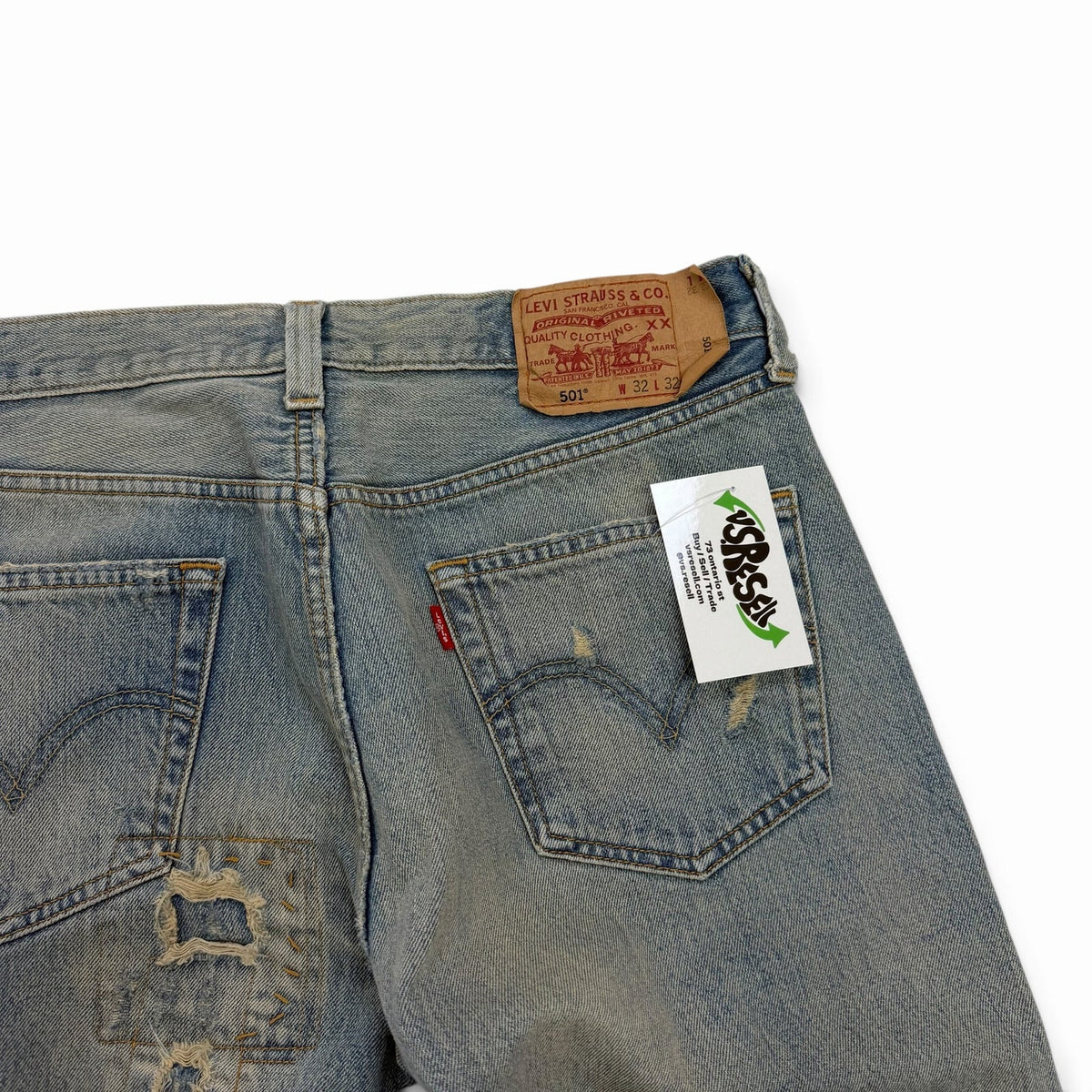 Levi 501 Patch Work Repaired Jeans 32x28