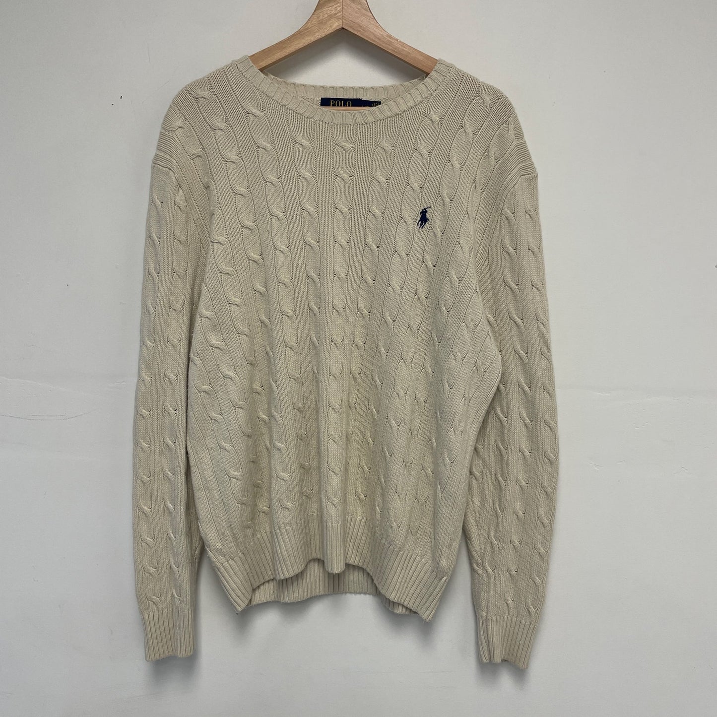 Polo Ralph Lauren cable knit cream sweater L