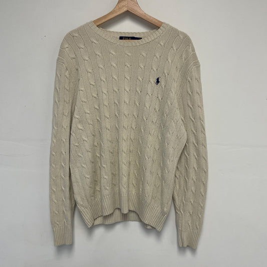 Polo Ralph Lauren cable knit cream sweater L