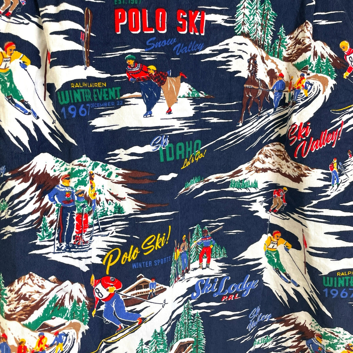 New Polo Ralph Lauren Ski Print Button Up L