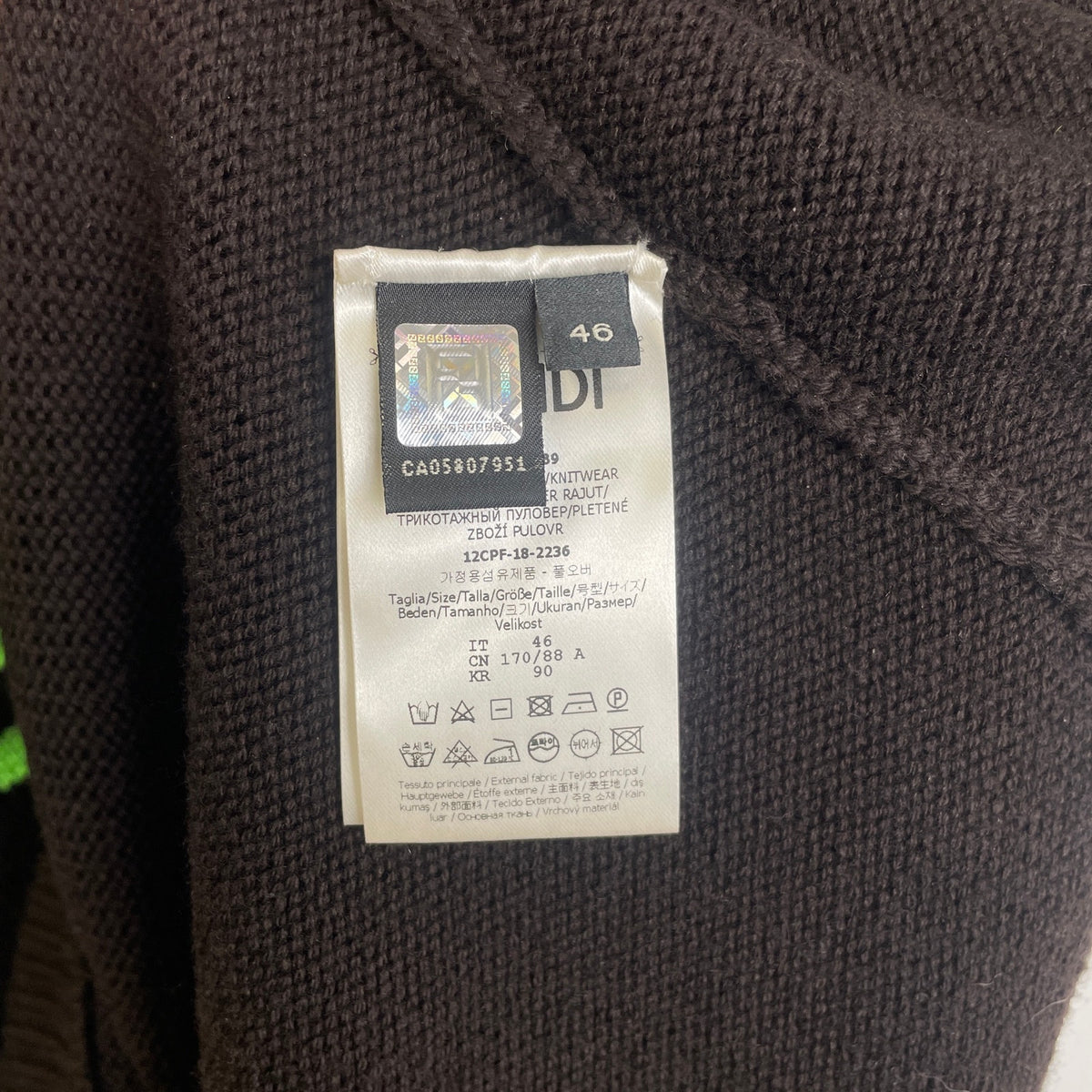 Fendi Roma Neon Knit Crewneck M