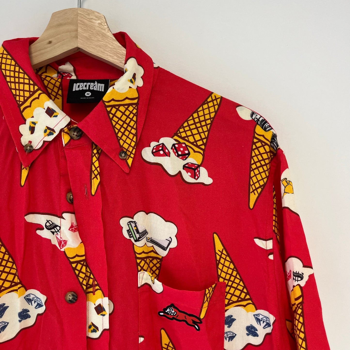 Ice Cream AOP Button Up Shirt M