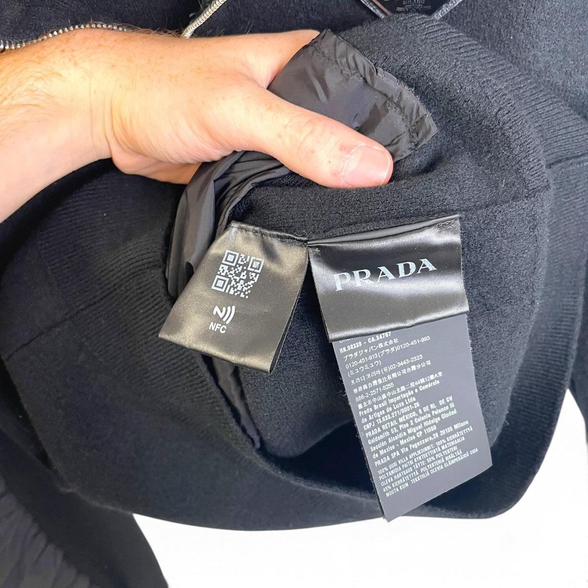 Prada Knit Nylon Bomber Zip Up Jacket 54