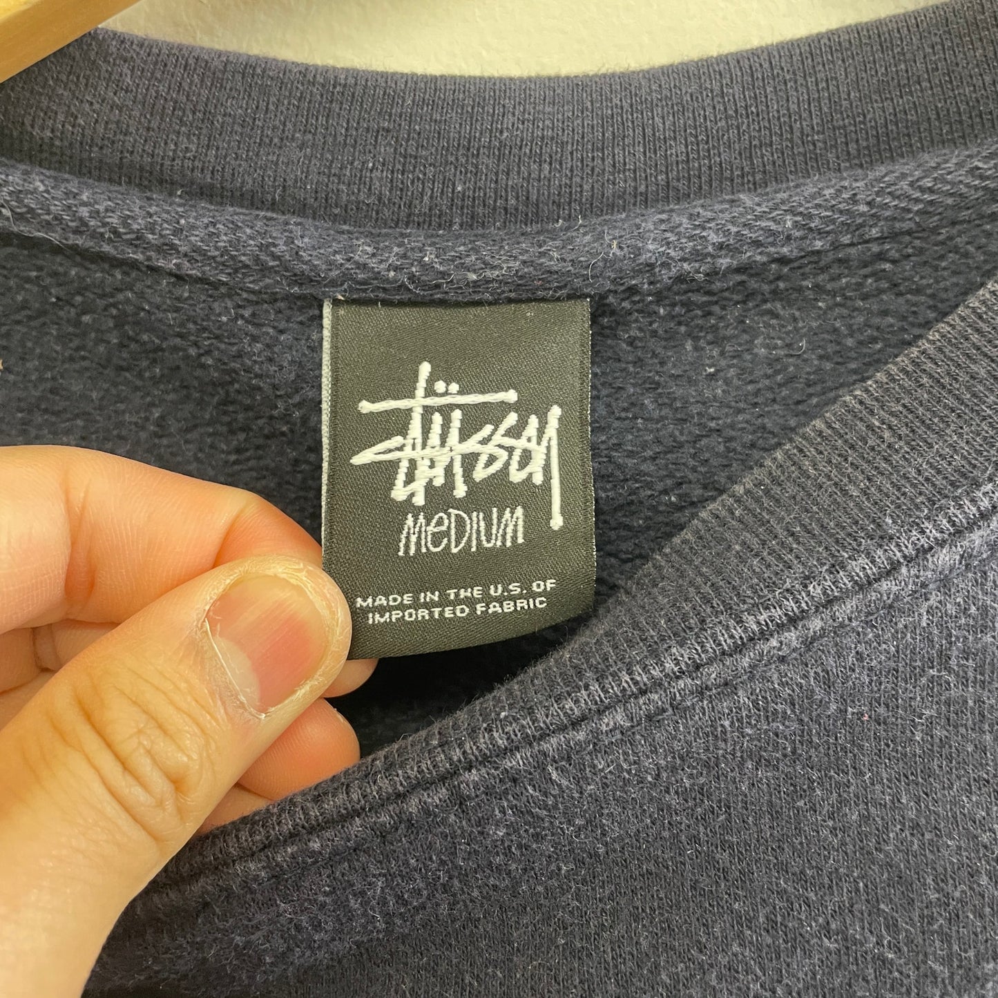 Vintage Stussy Bear blue crewneck L