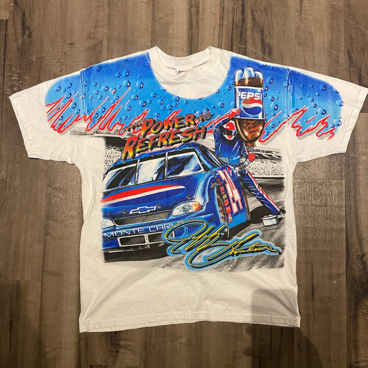 Vintage nascar chase 2000s aop pepsi racing tee XL