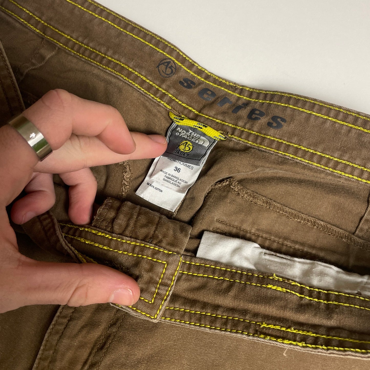 The north face brown cargo shorts 36