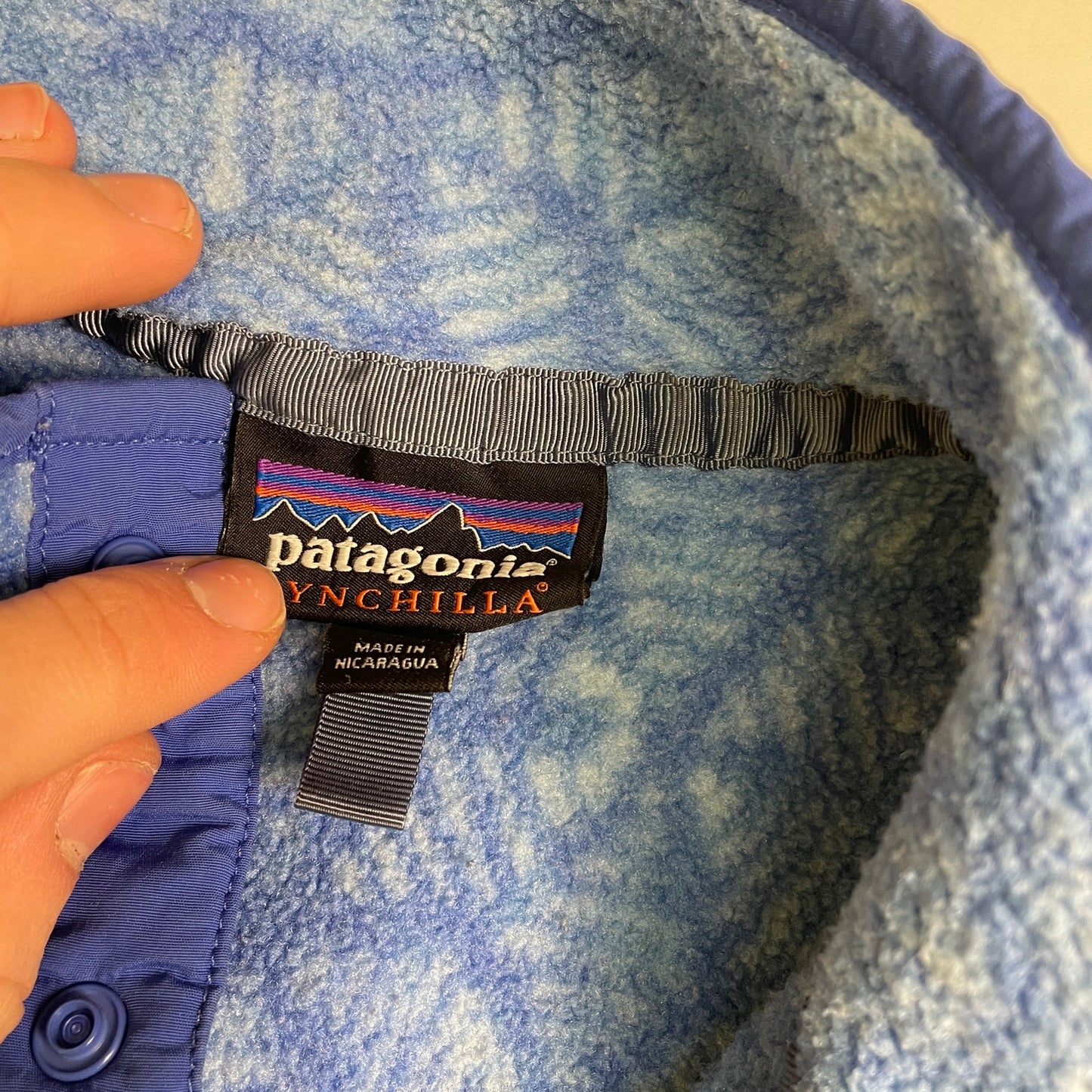 Patagonia synchilla patterned fleece 1/4 snap S