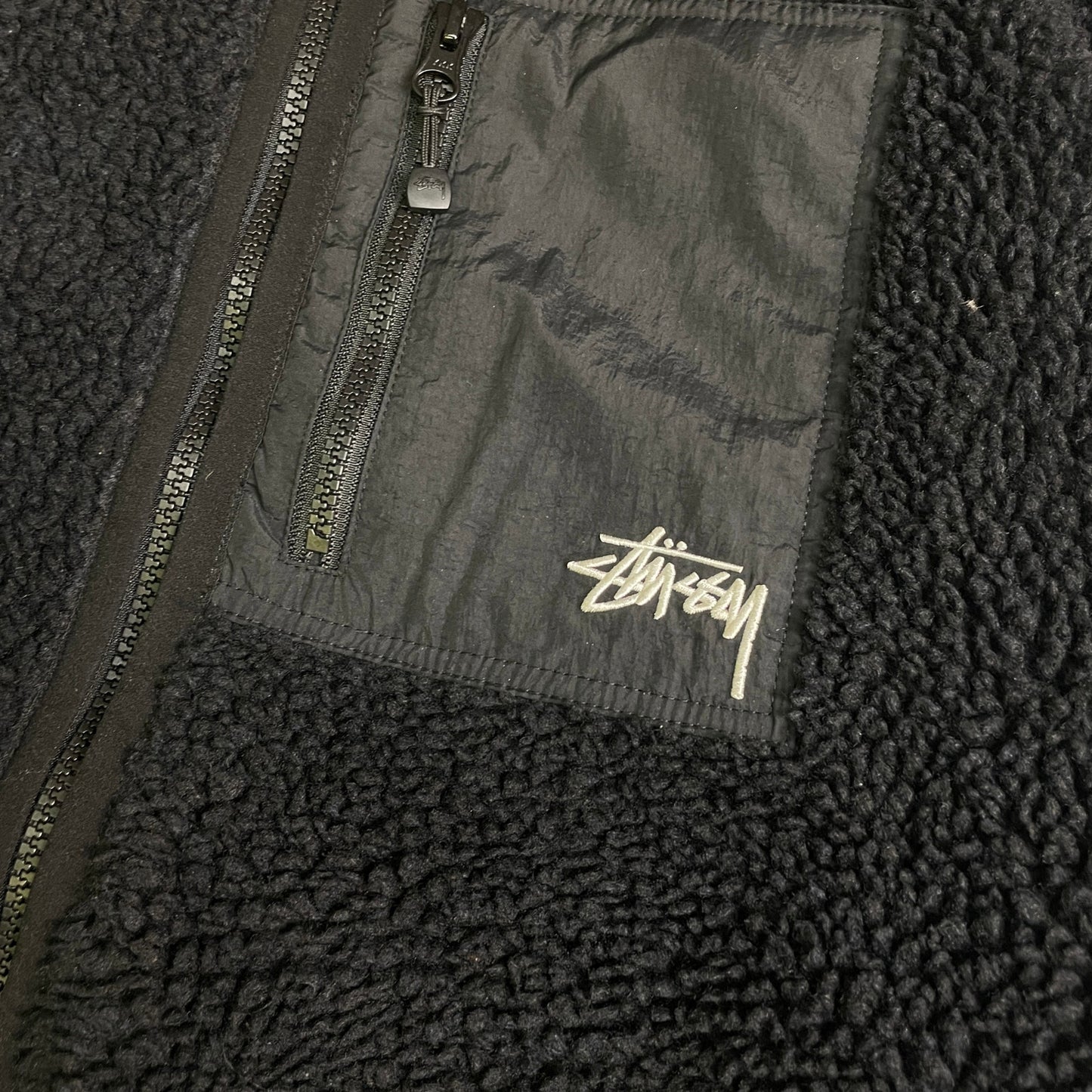 Stussy deep pile reversible fleece jacket￼