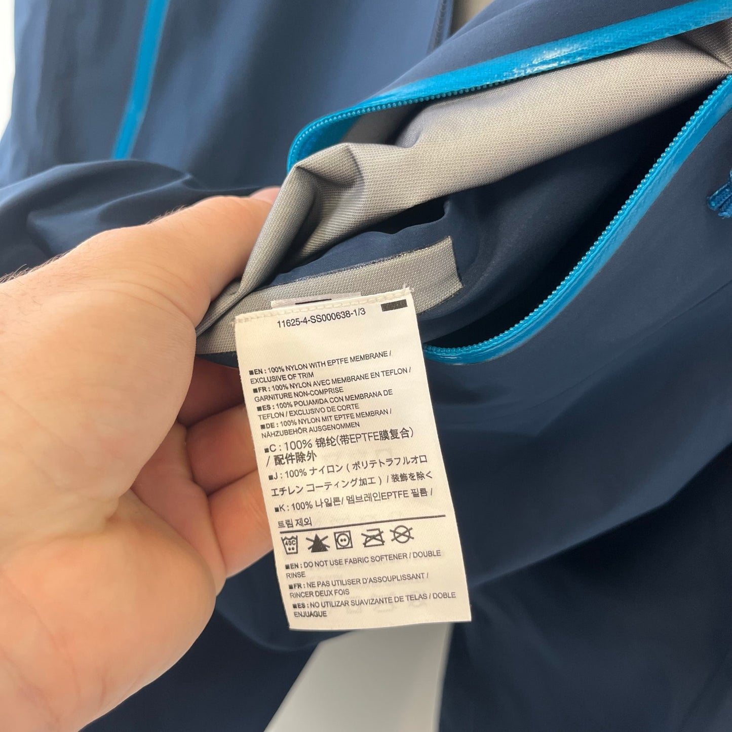 Arcteryx Zeta LT blue goretex windbreaker jacket XXL