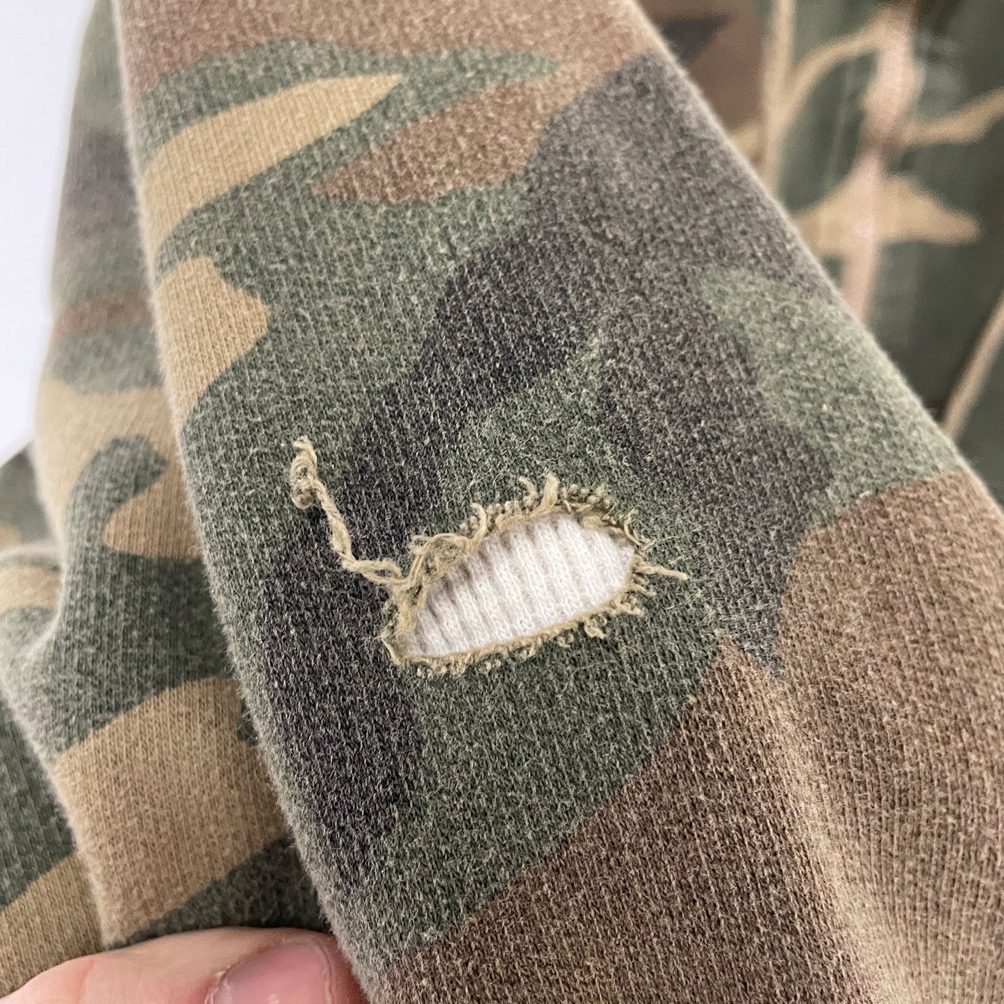 Vintage Camo thermal lined zip up hoodie XL