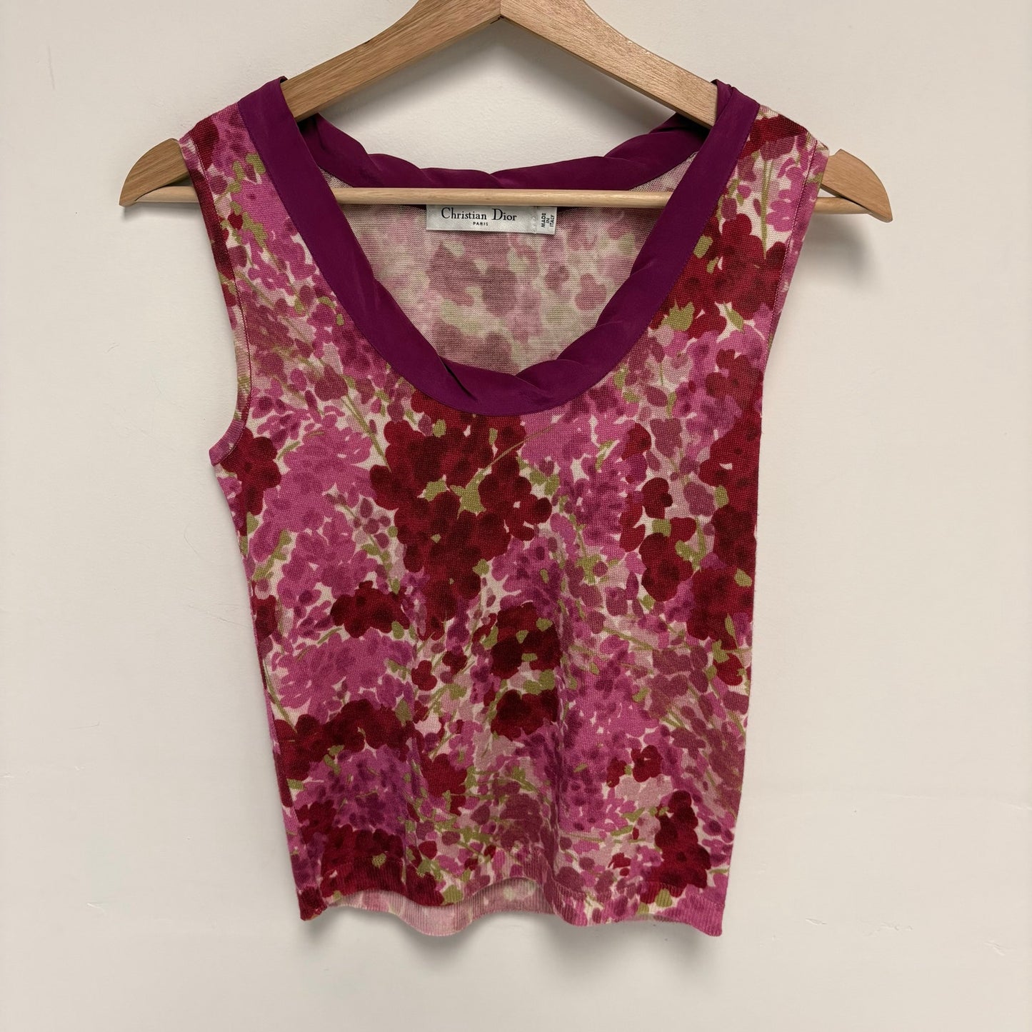 Christian Dior multicolour all-over floral print tie-neck blouse