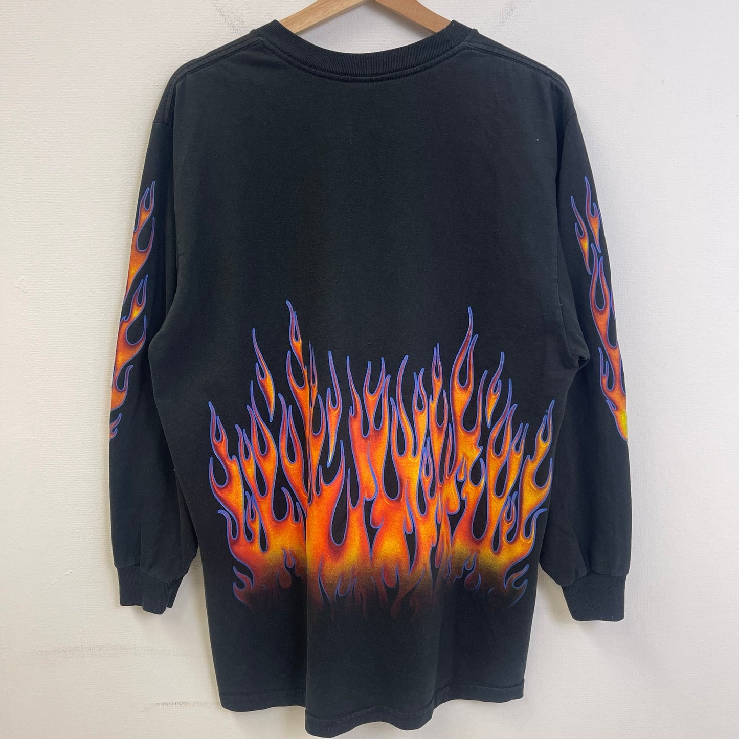 Vintage NRHA drag racing flame sleeve hit shirt L