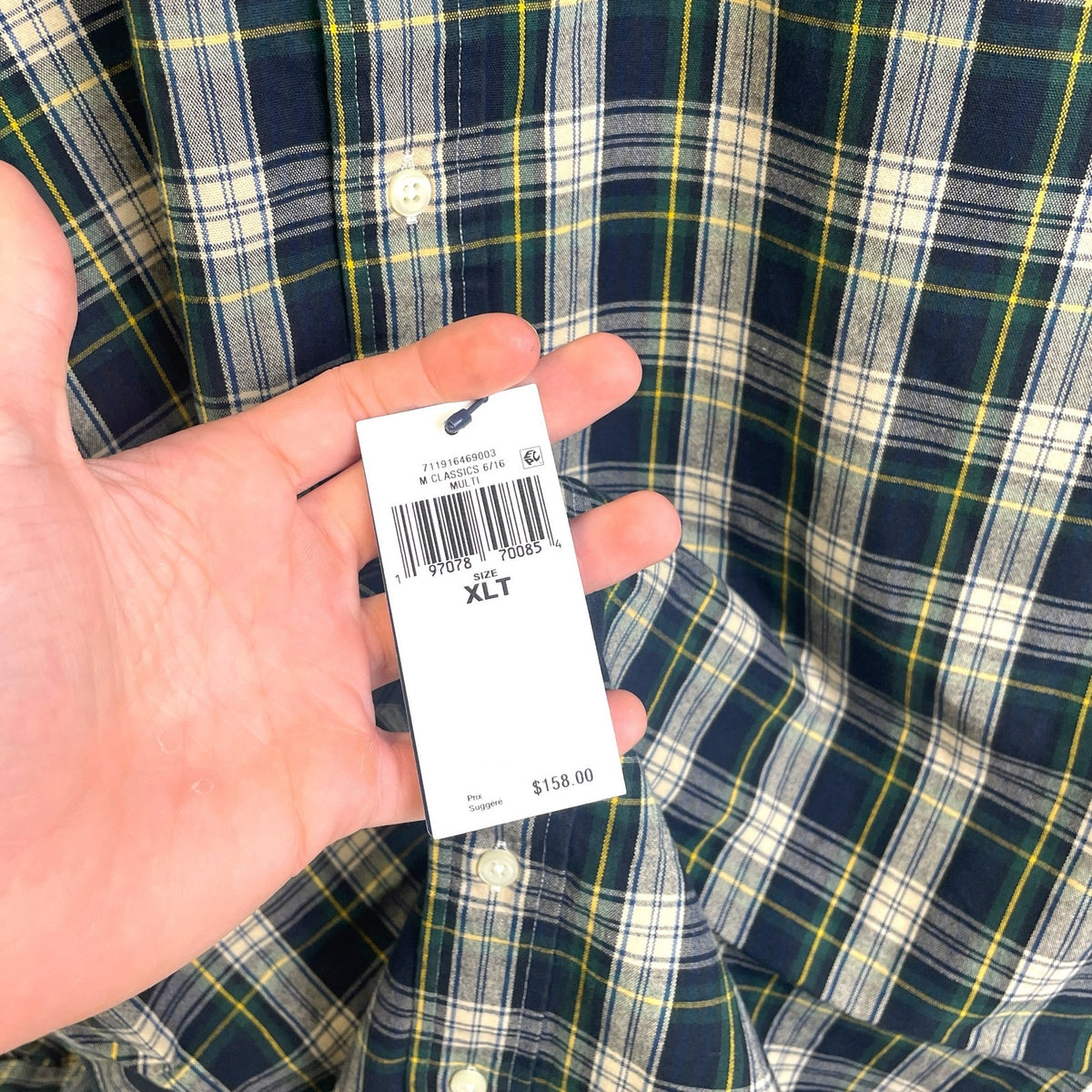 New Polo Ralph Lauren Plaid Button Up Shirt XLT