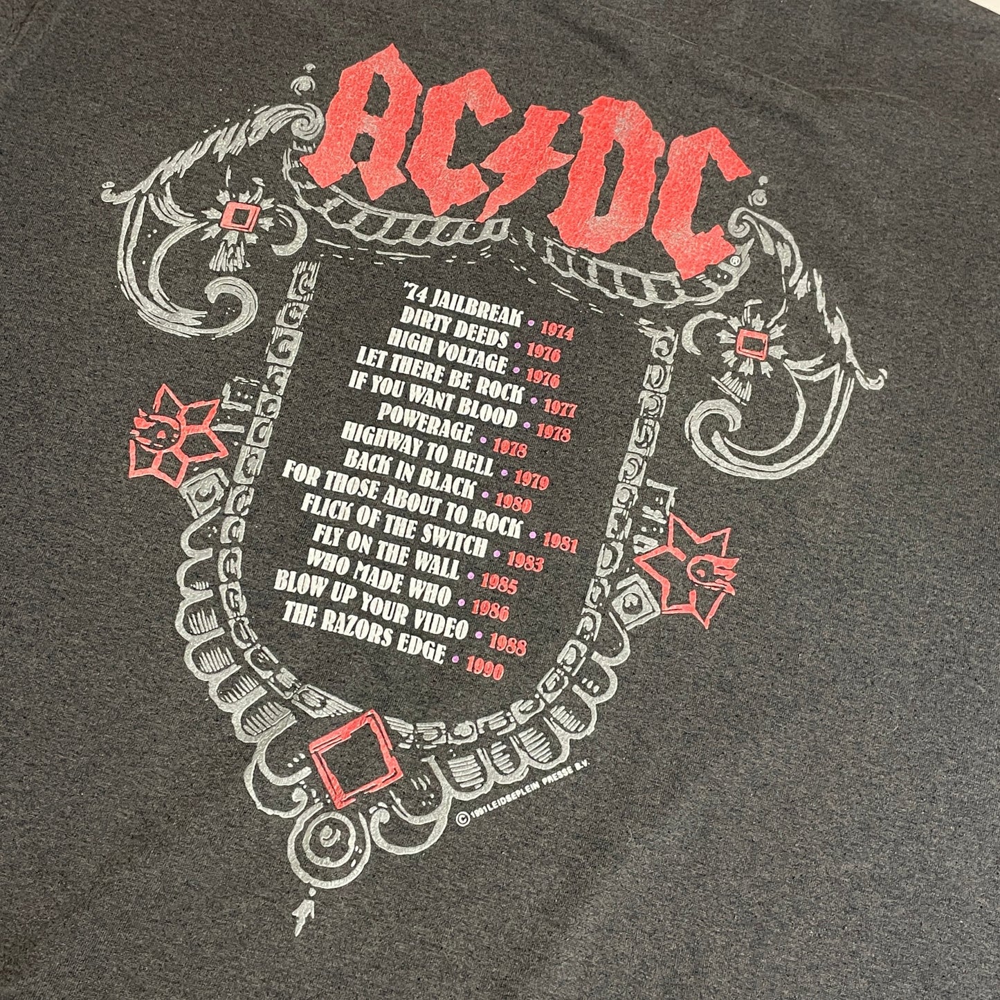 AC/DC vintage back in black 1991 tour tee XL