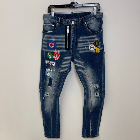 Dsquared2 Distressed Patches Slim Jeans 34