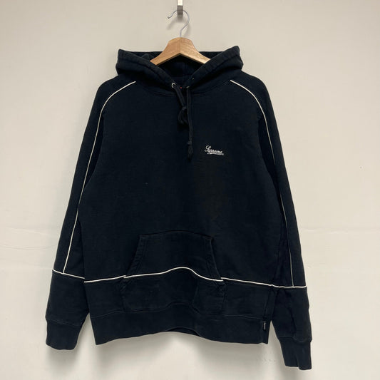 Supreme Black Piping Hoodie M