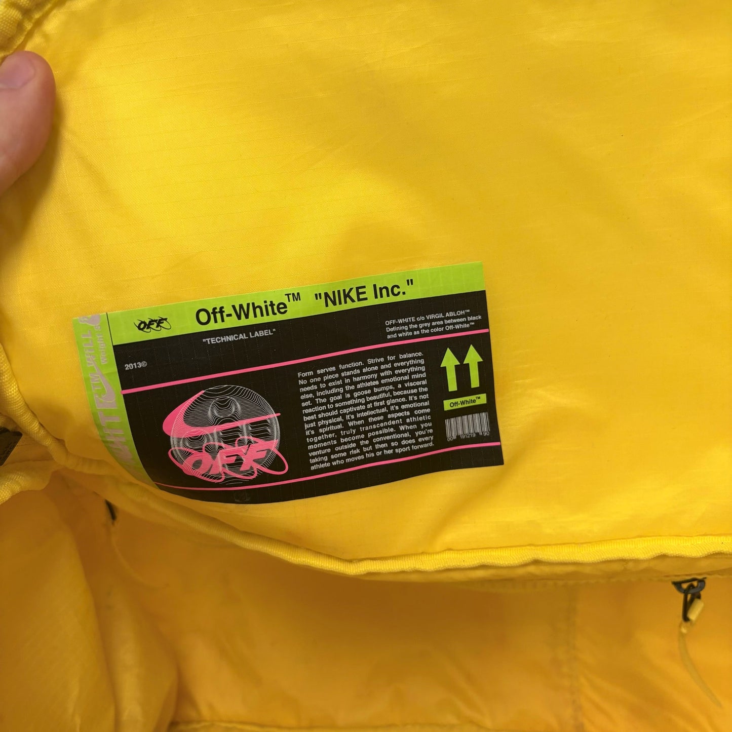 Nike x Off-White yellow Duffle Bag