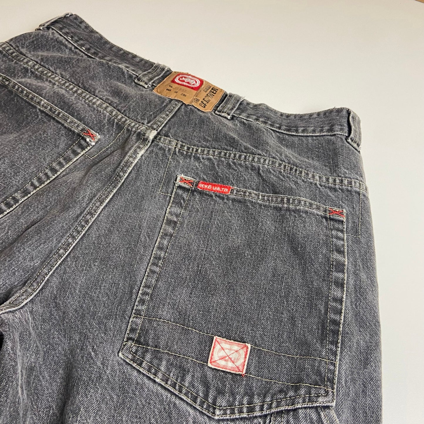 Y2K Ecko baggy cargo washed denim 36