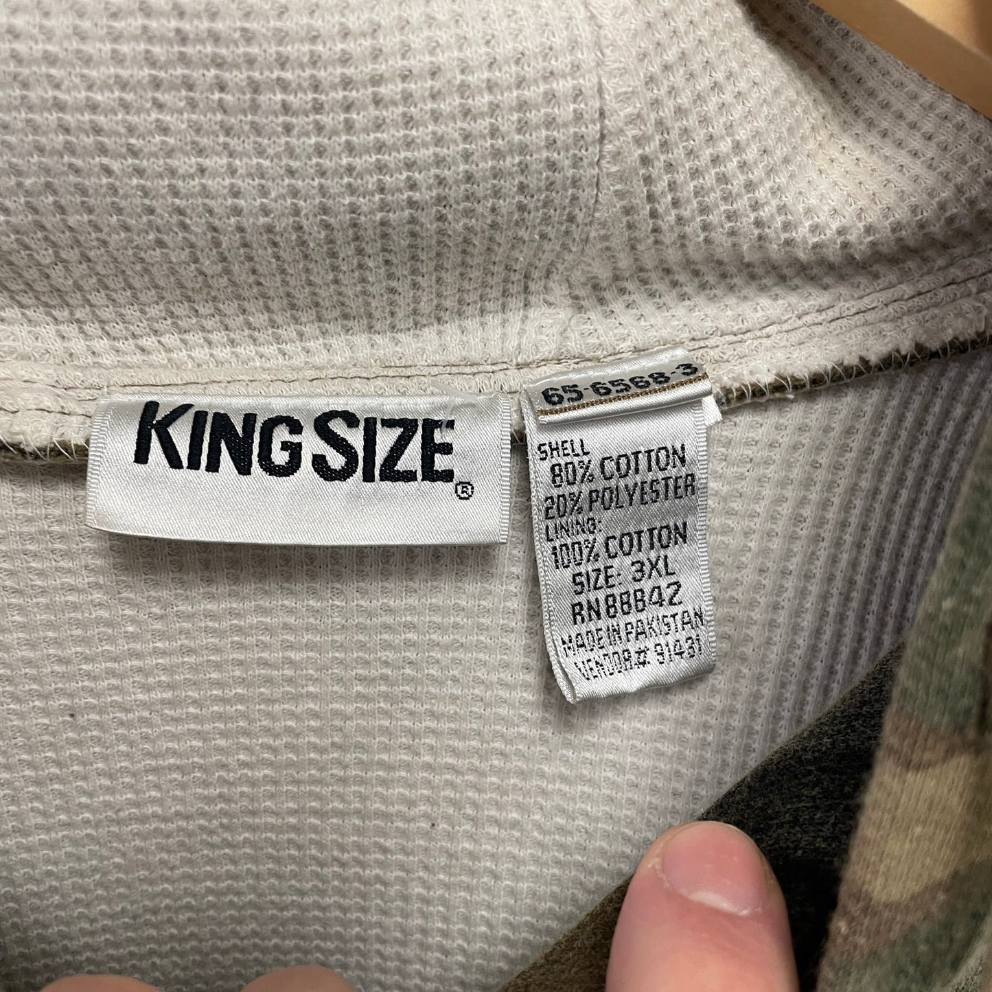 Vintage Camo thermal lined zip up hoodie XL