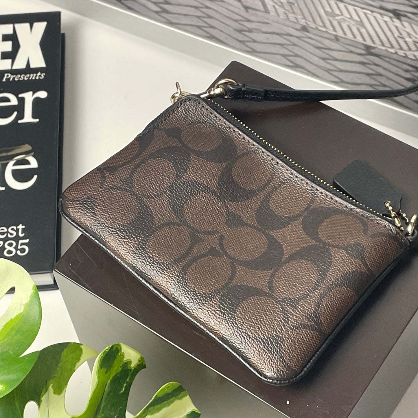 Coach wristlet monogram wallet bag