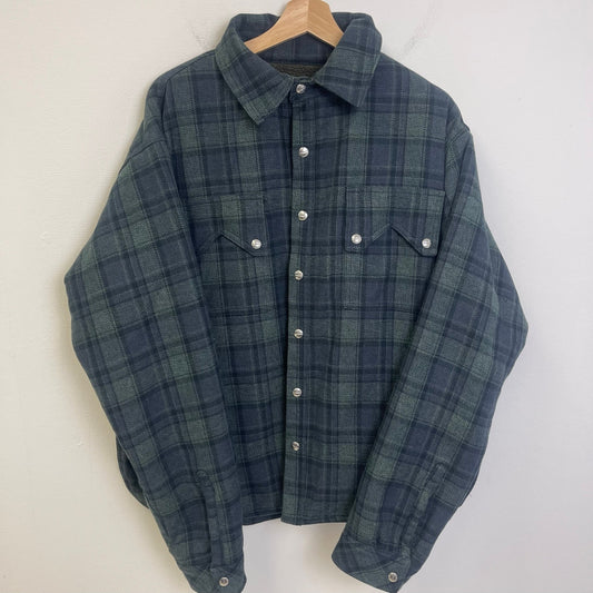 Rhude Flannel Sherpa Plaid flece lined Overshirt jacket XL