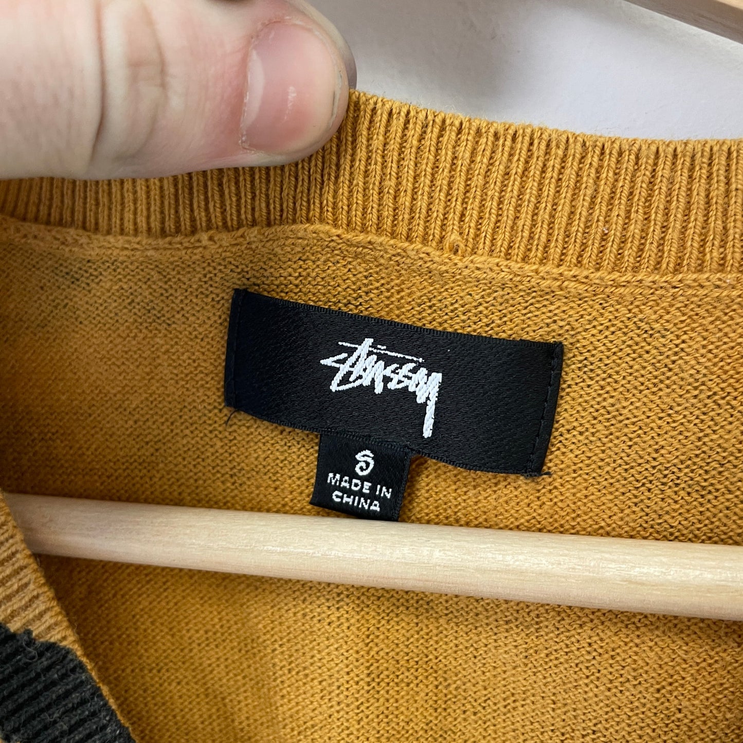 Stussy Tiger Printed Sweater Vest striped Mustard S
