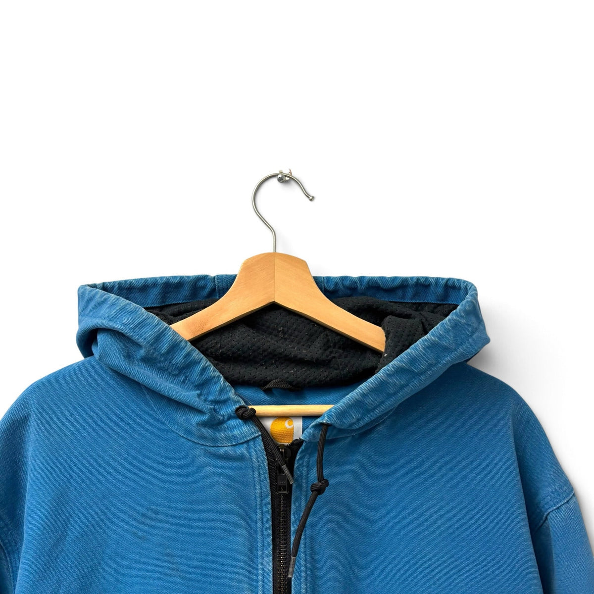 Vintage Carhartt J360 ELB Blue Virgil Hooded Work Jacket L